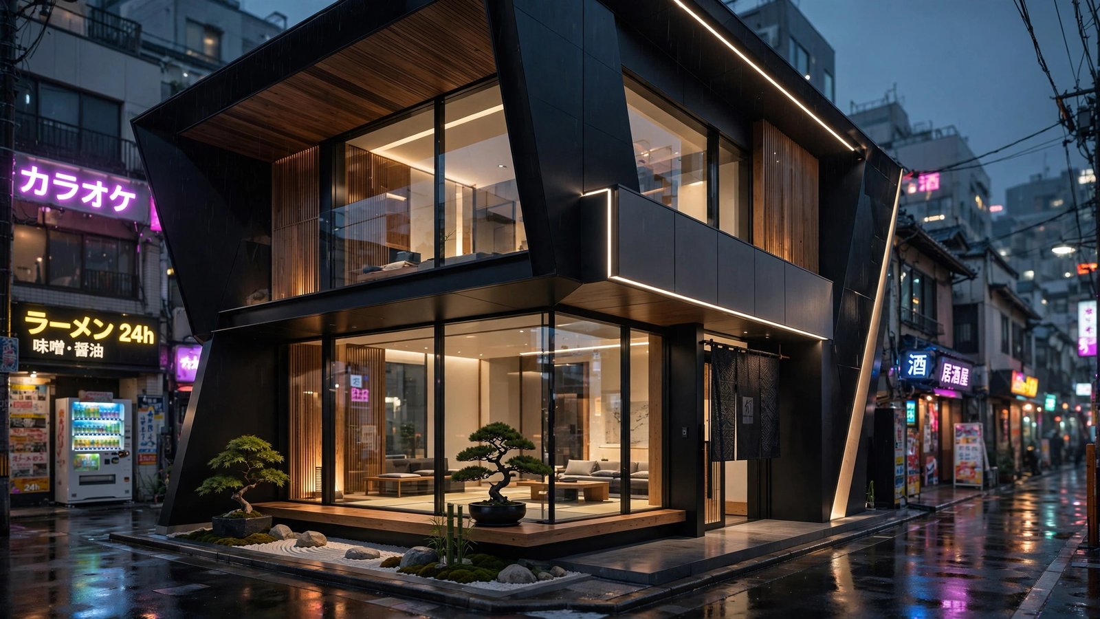 Stunning architectural visualization of a modern luxury estate with a beautiful landscape view