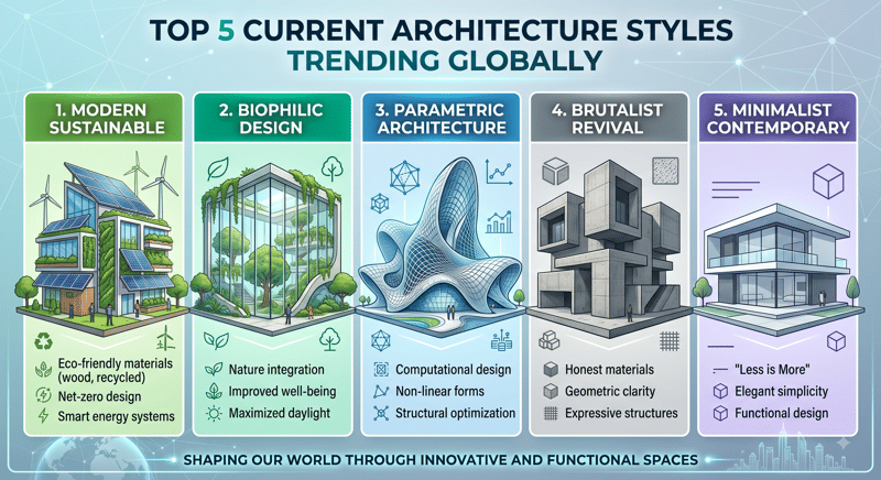 Top 5 current architecture styles trending globally